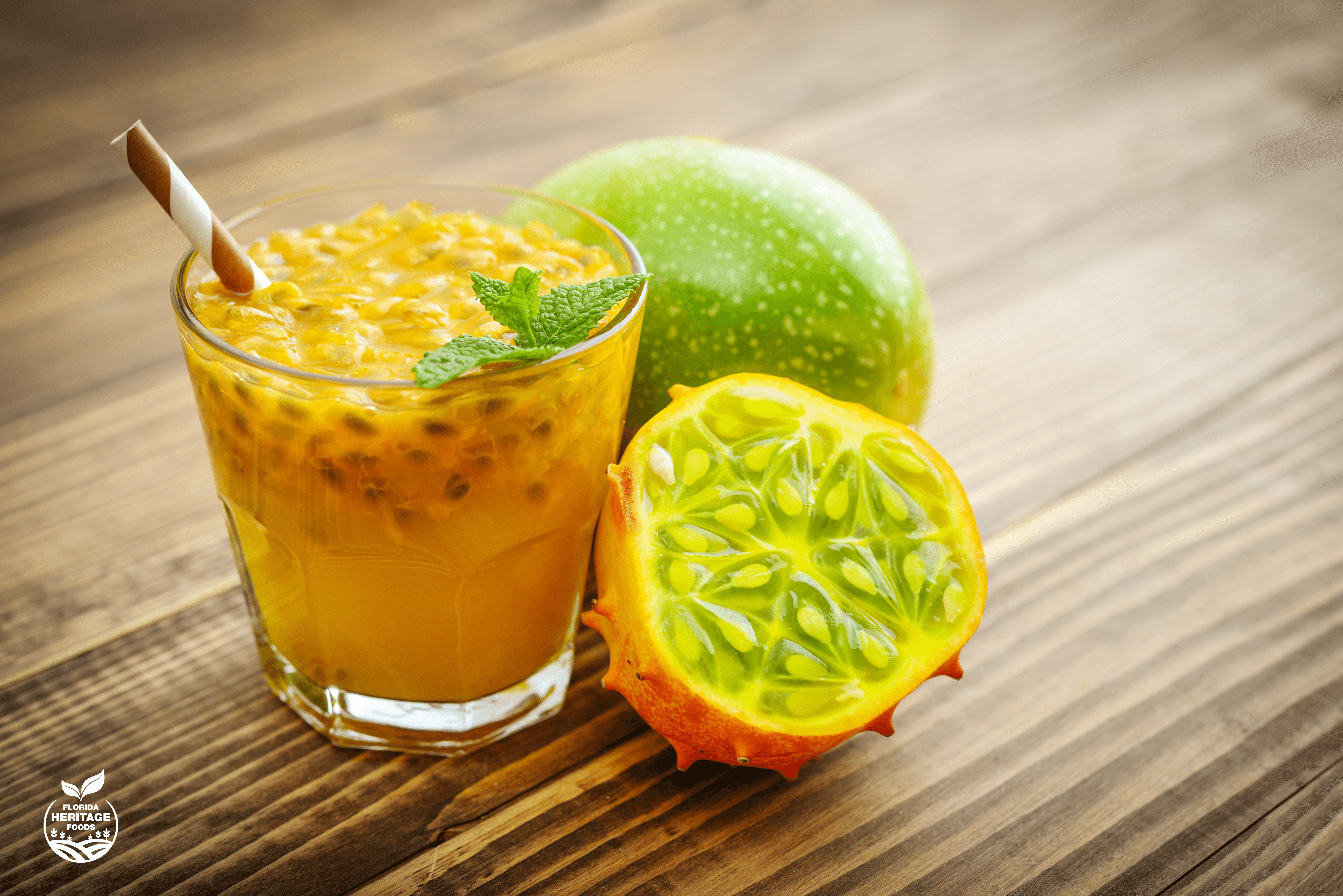 a Kiwano and passion fruit beverage